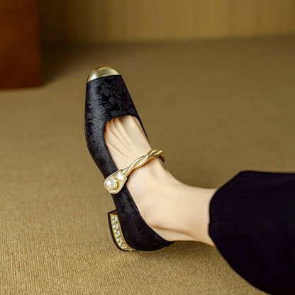 | Lianhua kvinders broderede satinballerinaer