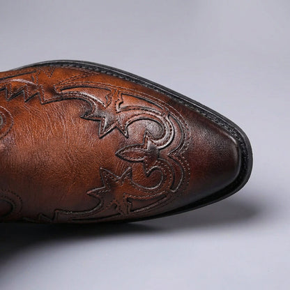 | Jovino Men’s Italian Leather Vintage Boots